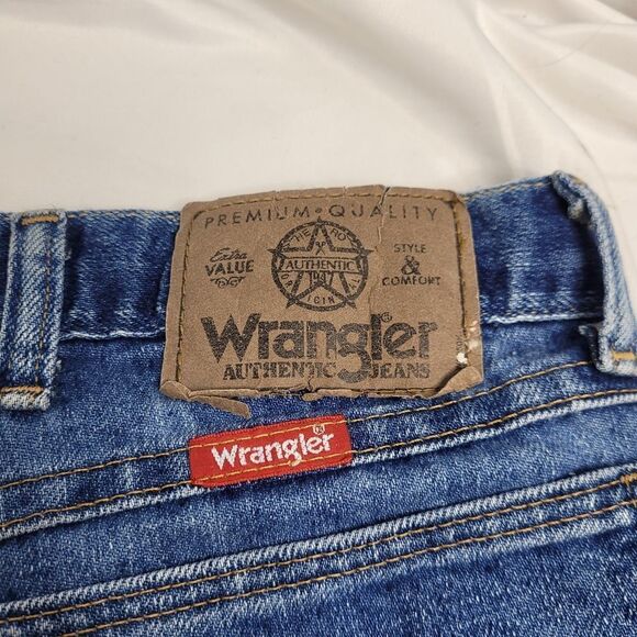 VINTAGE 90s Wrangler distressed cutoff jean shorts XXL - Picture 12 of 12